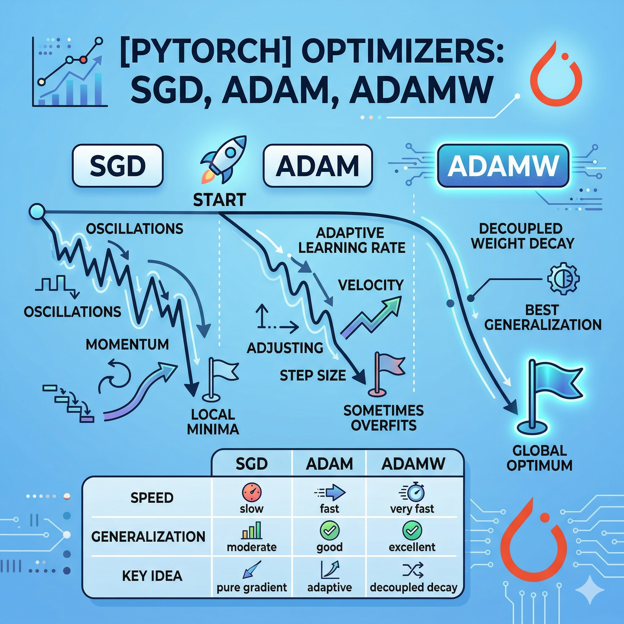 SGD, Adam, AdamW 옵티마이저 선택 방법