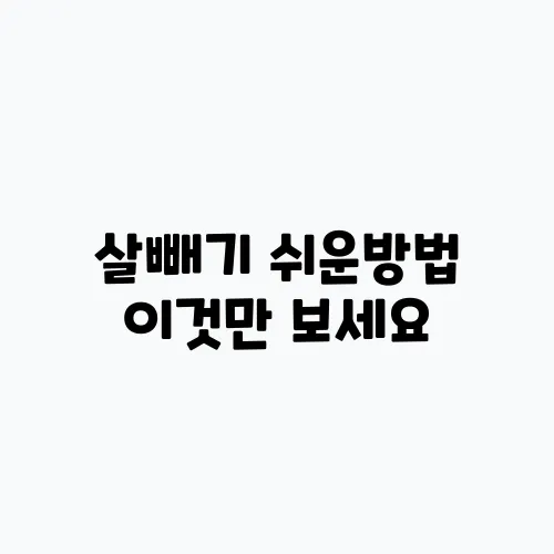 살빼기 쉬운방법 이것만 보세요