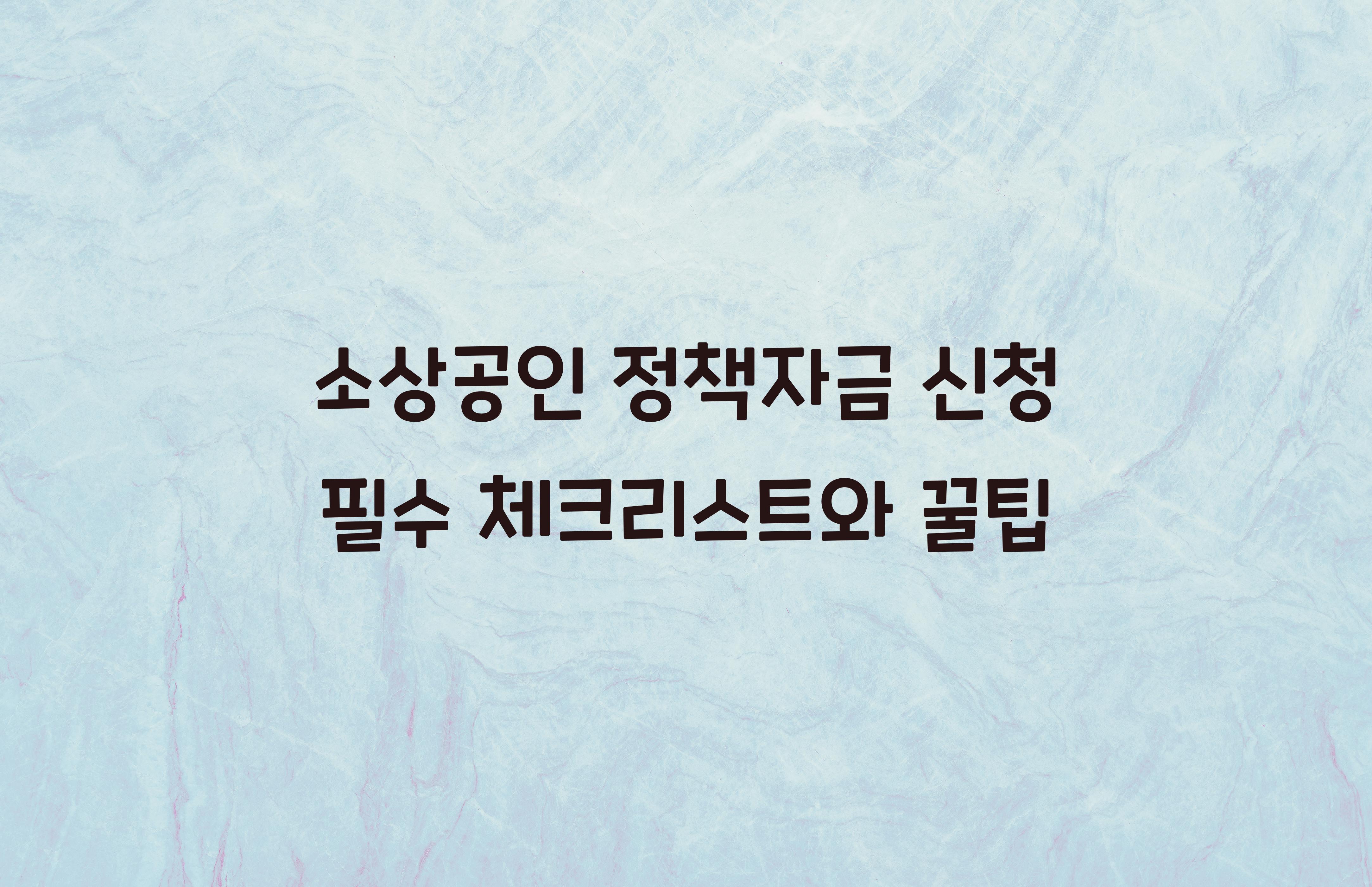 소상공인 정책자금 신청