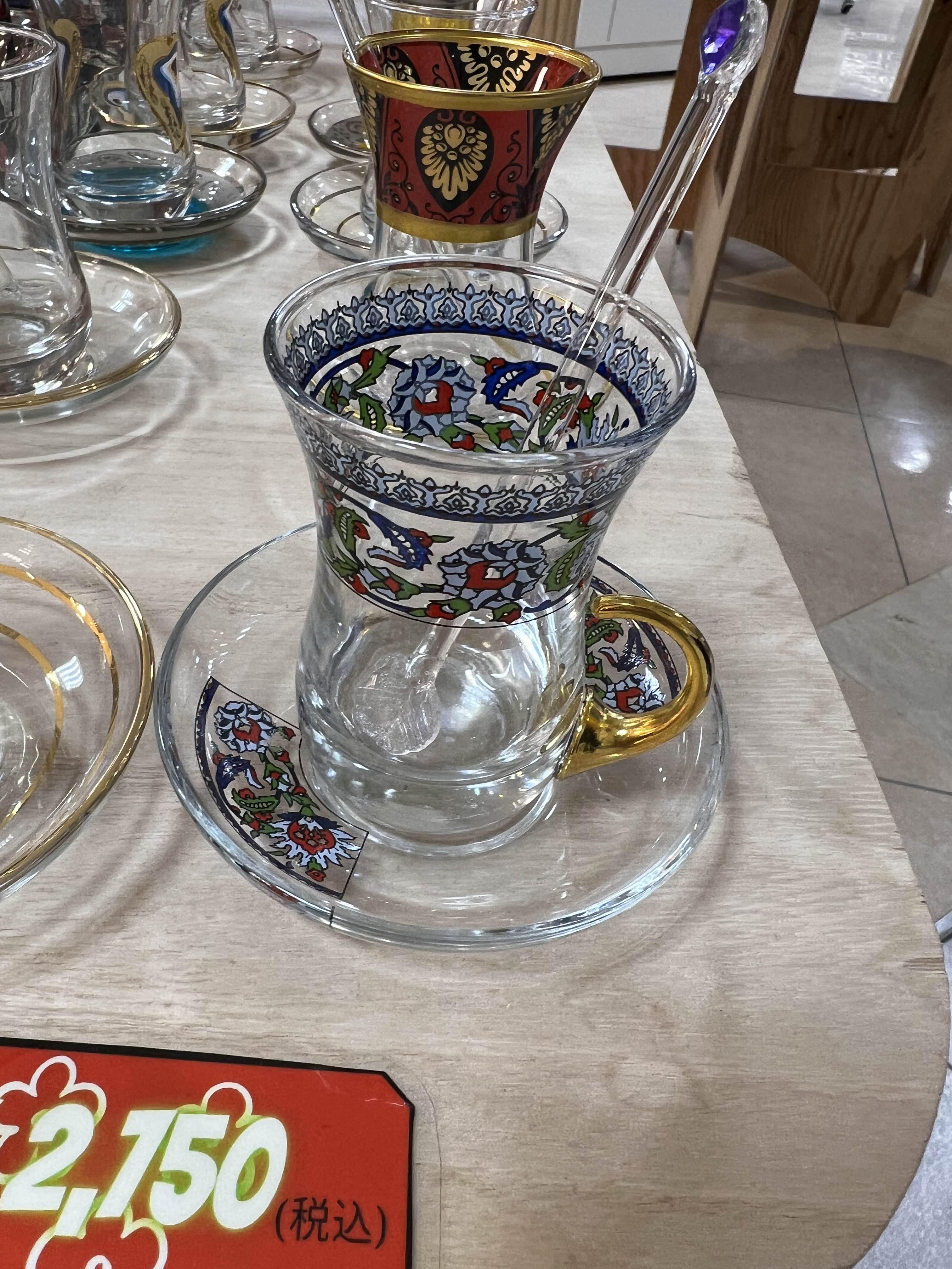 류보백화점 유리공예 컵