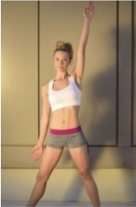 "사이드 토 터치 천천히 복귀 동작"