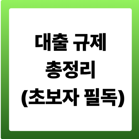 대출 규제 총정리 (초보자 필독)