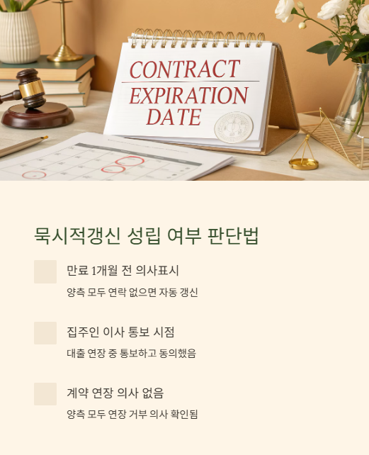 묵시적갱신 성립 여부 판단법