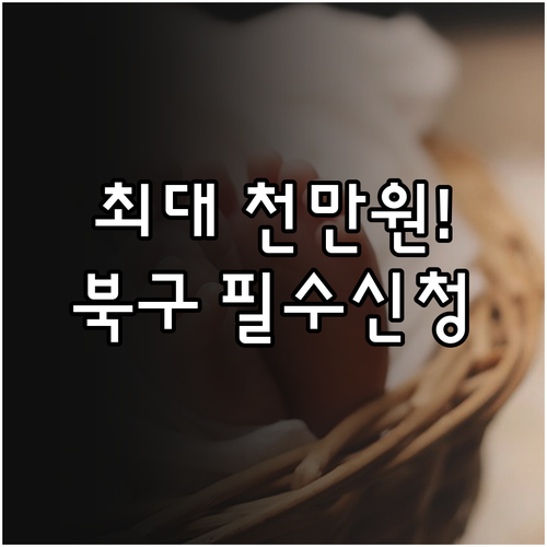 2025년 최대 1000만원! 북구 ..