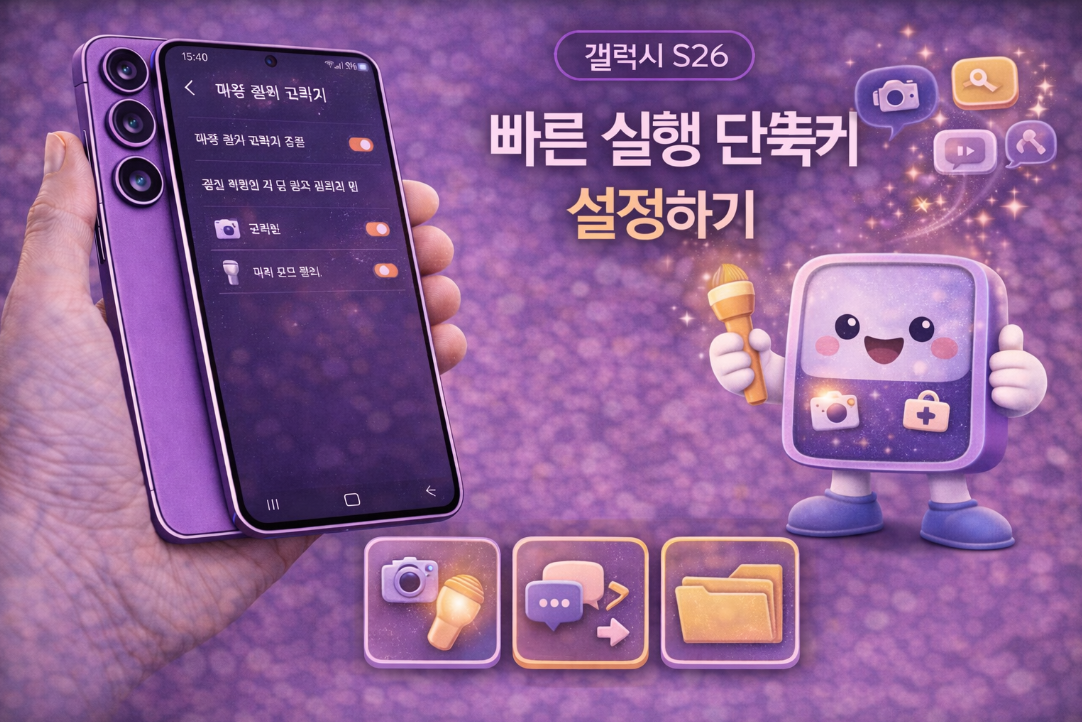 갤럭시 S26 빠른 실행 단축키 설정하고 사용하는 방법 설명 이미지