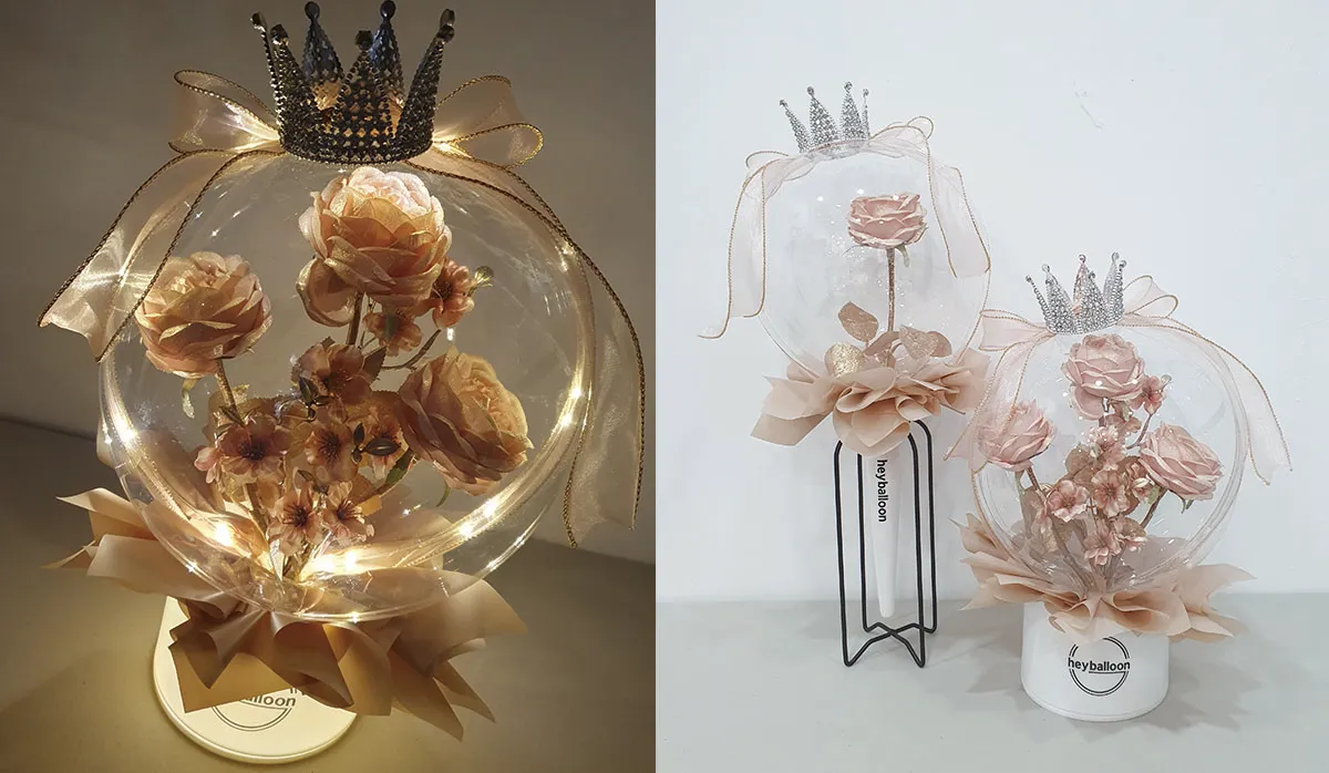 왕관씌운-풍선꽃다발-LED