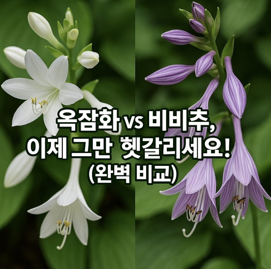 옥잠화 vs 비비추, 이제 그만 헷갈리세요! (완벽 비교)