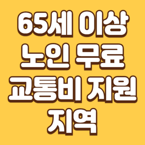 65세 이상 노인 무료 교통비 지원 및 혜택