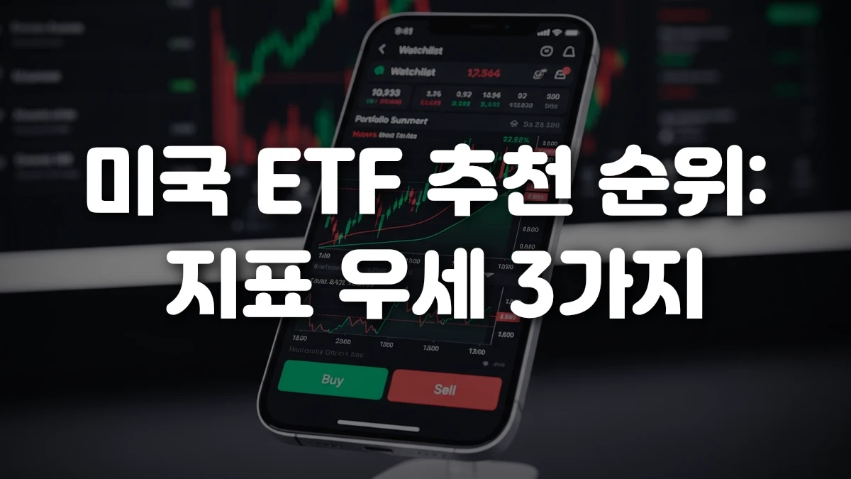 미국 ETF 추천 순위 지표 우세 3가지