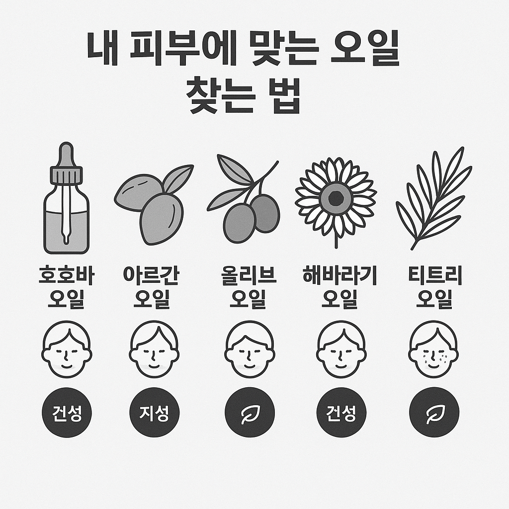 피부 타입에 맞는 오일을 찾는 이미지