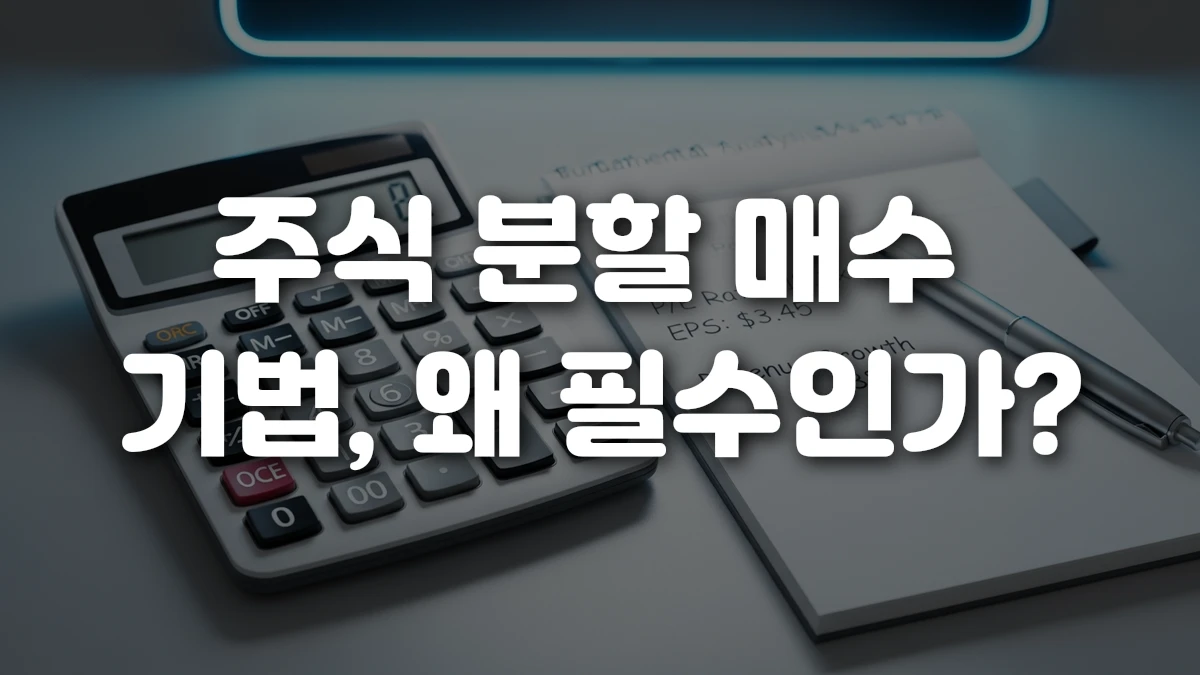 주식 분할 매수 기법 왜 필수인가