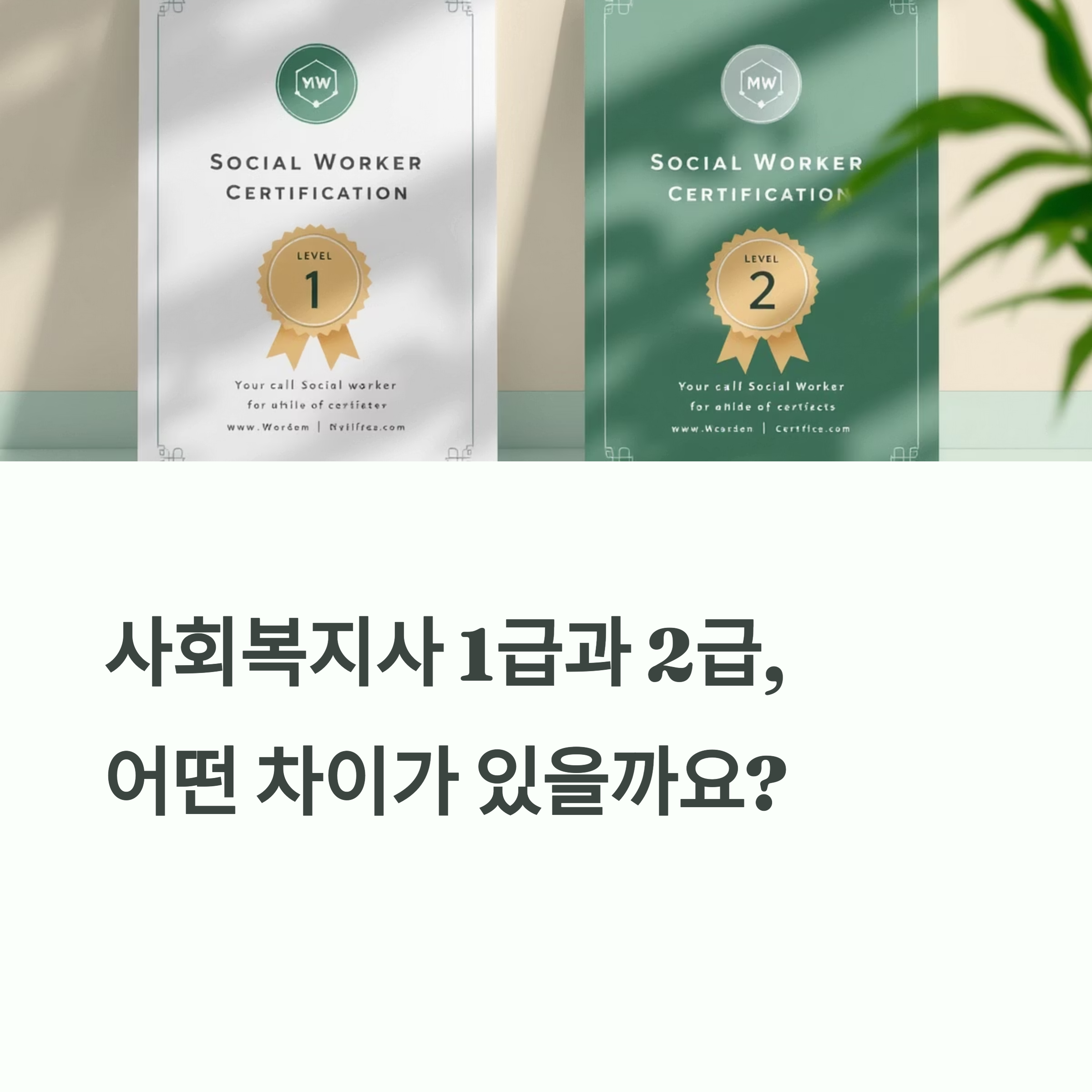 사회복지사 1급과 2급 자격증