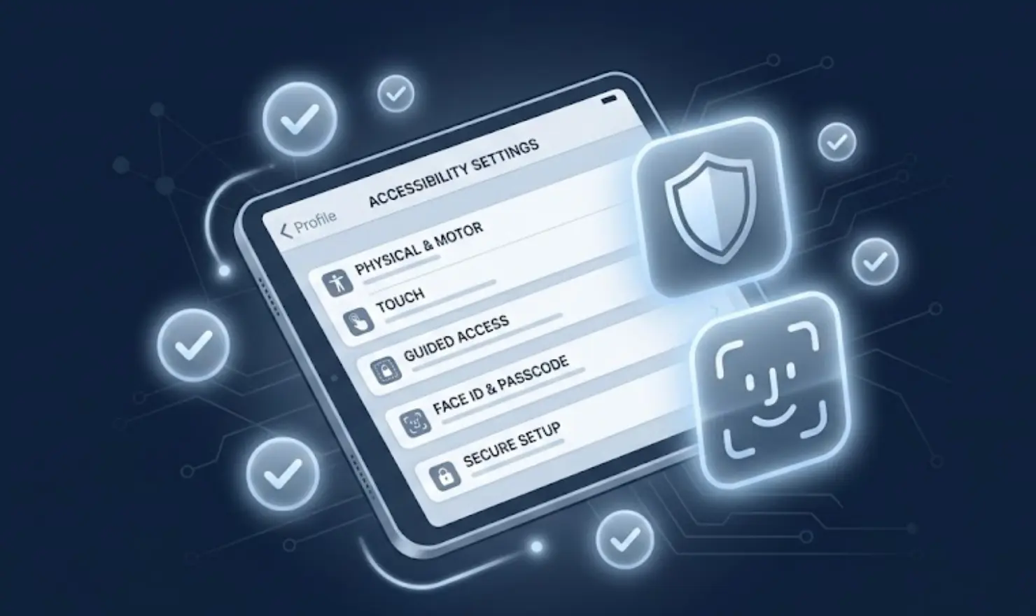 아이패드 유도 접근 오류 예방 설정 방법 Face ID 활성화