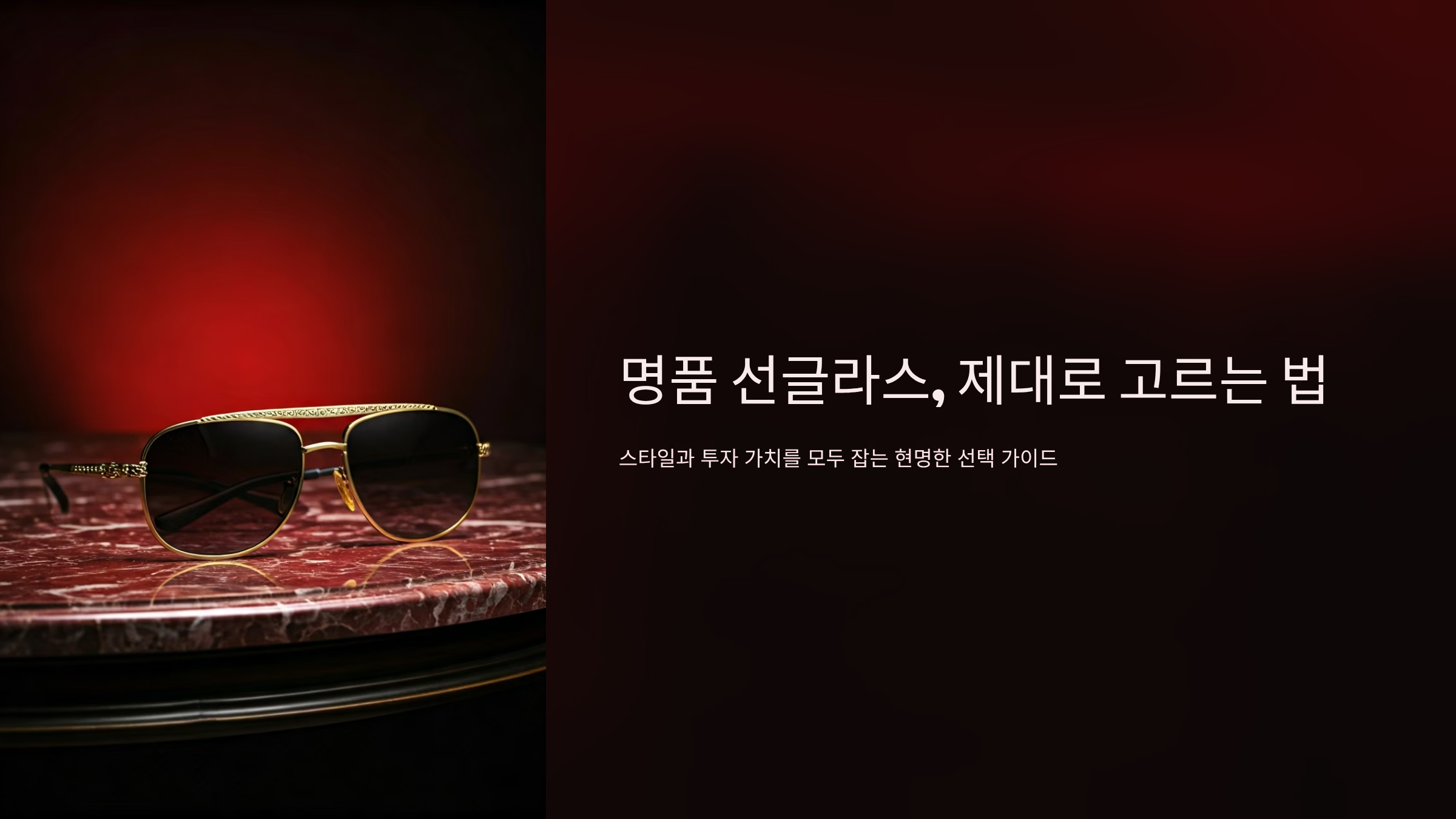 명품 선글라스 고르다 실패한 사람들의 공통점 3가지 🕶️