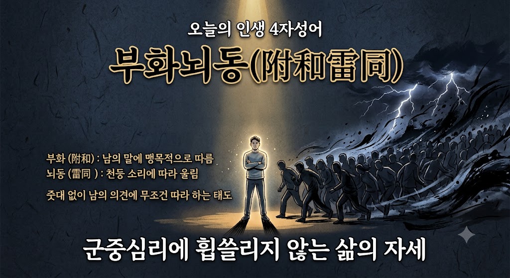 인생 사자성어 부화뇌동 이미지