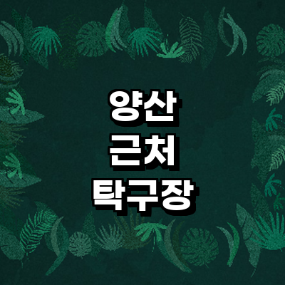 양산시 탁구장