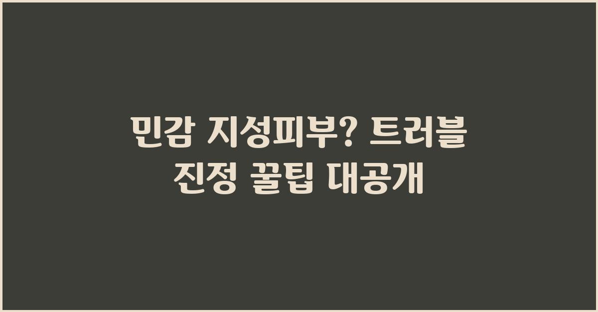 민감 지성피부? 트러블 진정 관리법