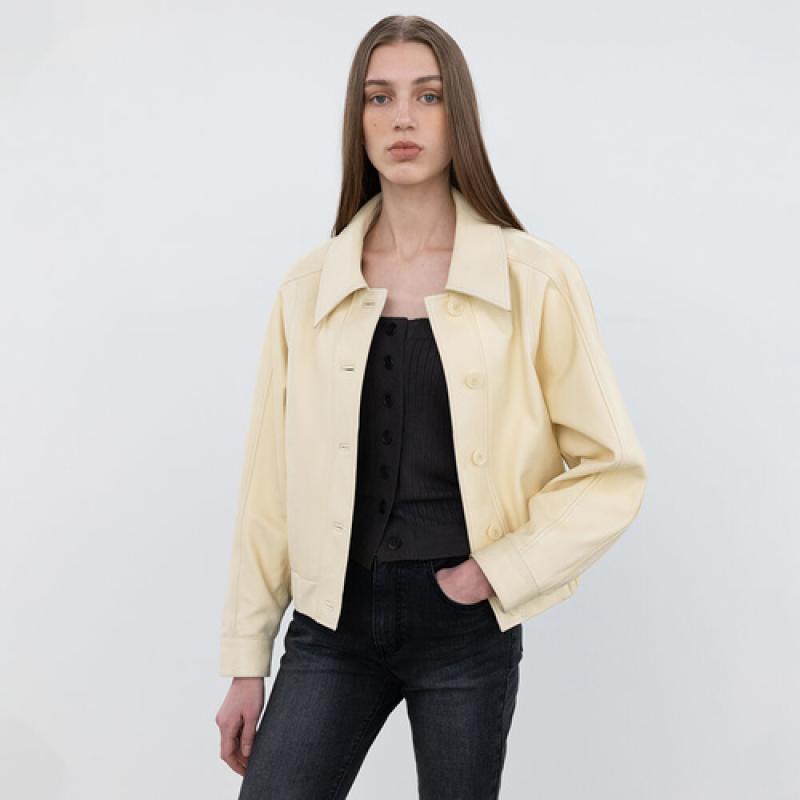 INSILENCE WOMEN ITALY 베지터블 램스킨 자켓 BUTTER Vegetable Ramskin Jacket