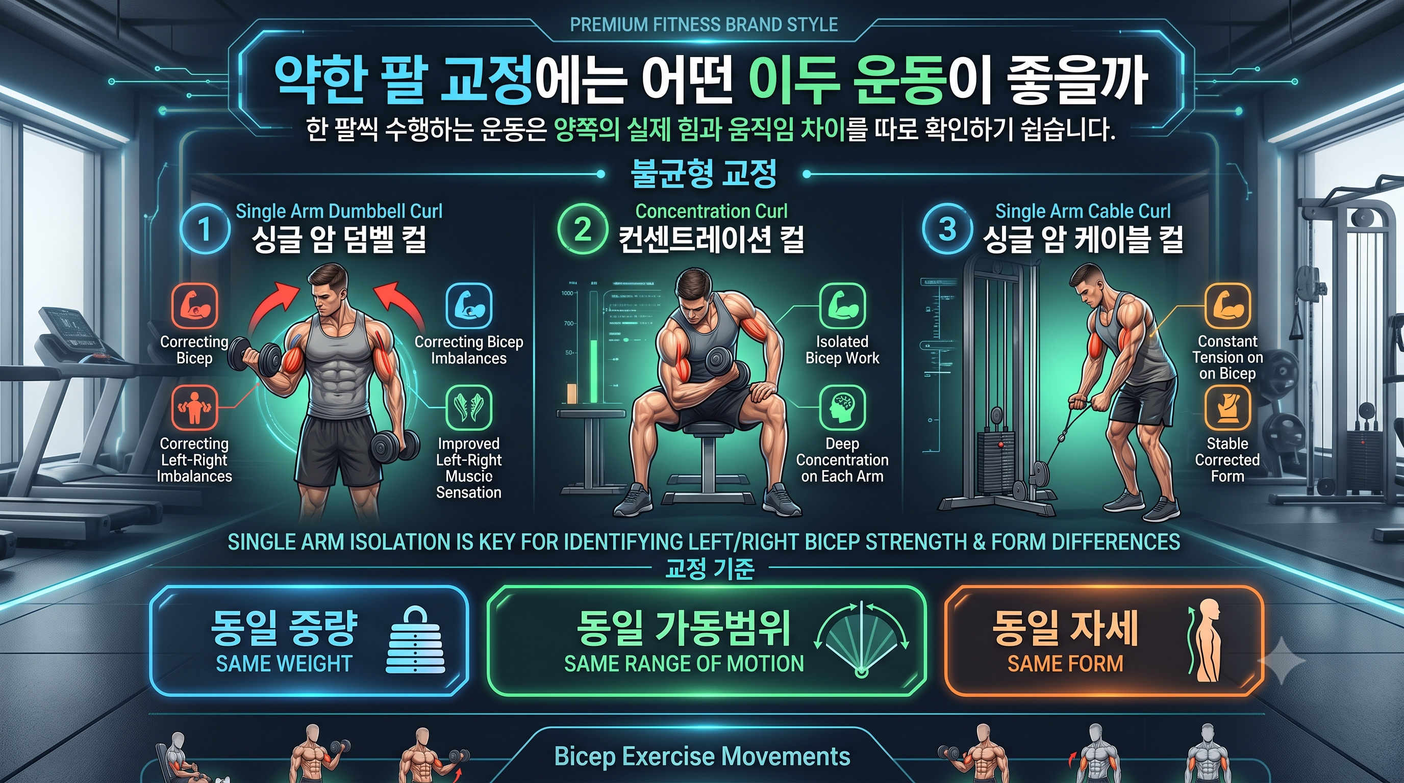 약한 팔 교정에는 어떤 이두 운동이 좋을까