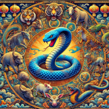 2025년 청뱀과 옆을 지키는 12지신 이미지
