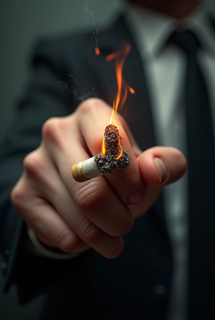 담배를 꺾는 남자 이미지