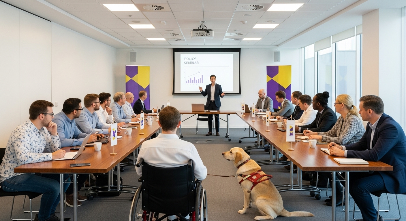 전국장애경제인대회 정책 세미나에서 다양한 참가자들이 열정적으로 경청하며 토론하는 모습