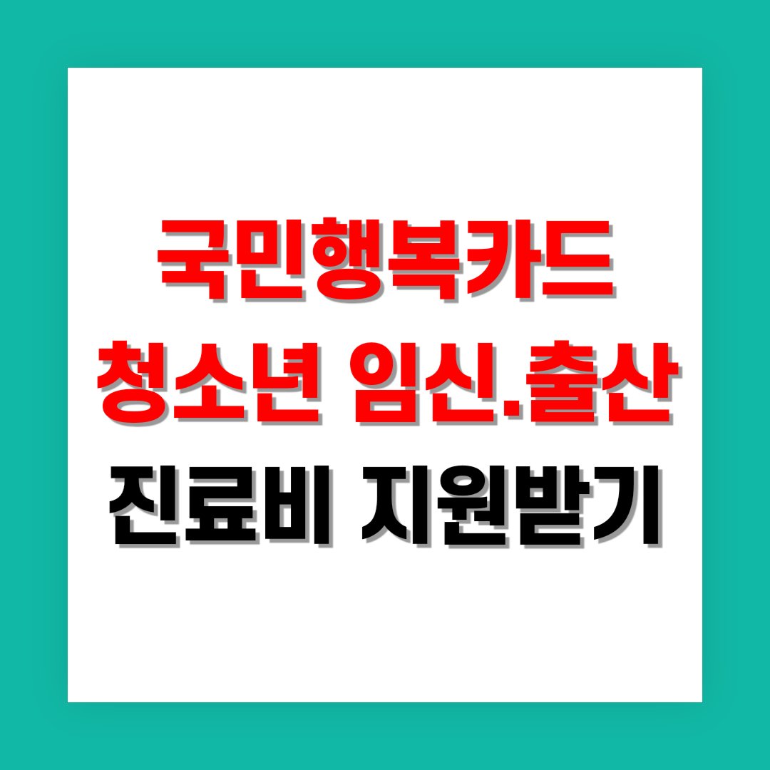 국민행복카드 청소년 임신/출산 진료비 지원 썸네일