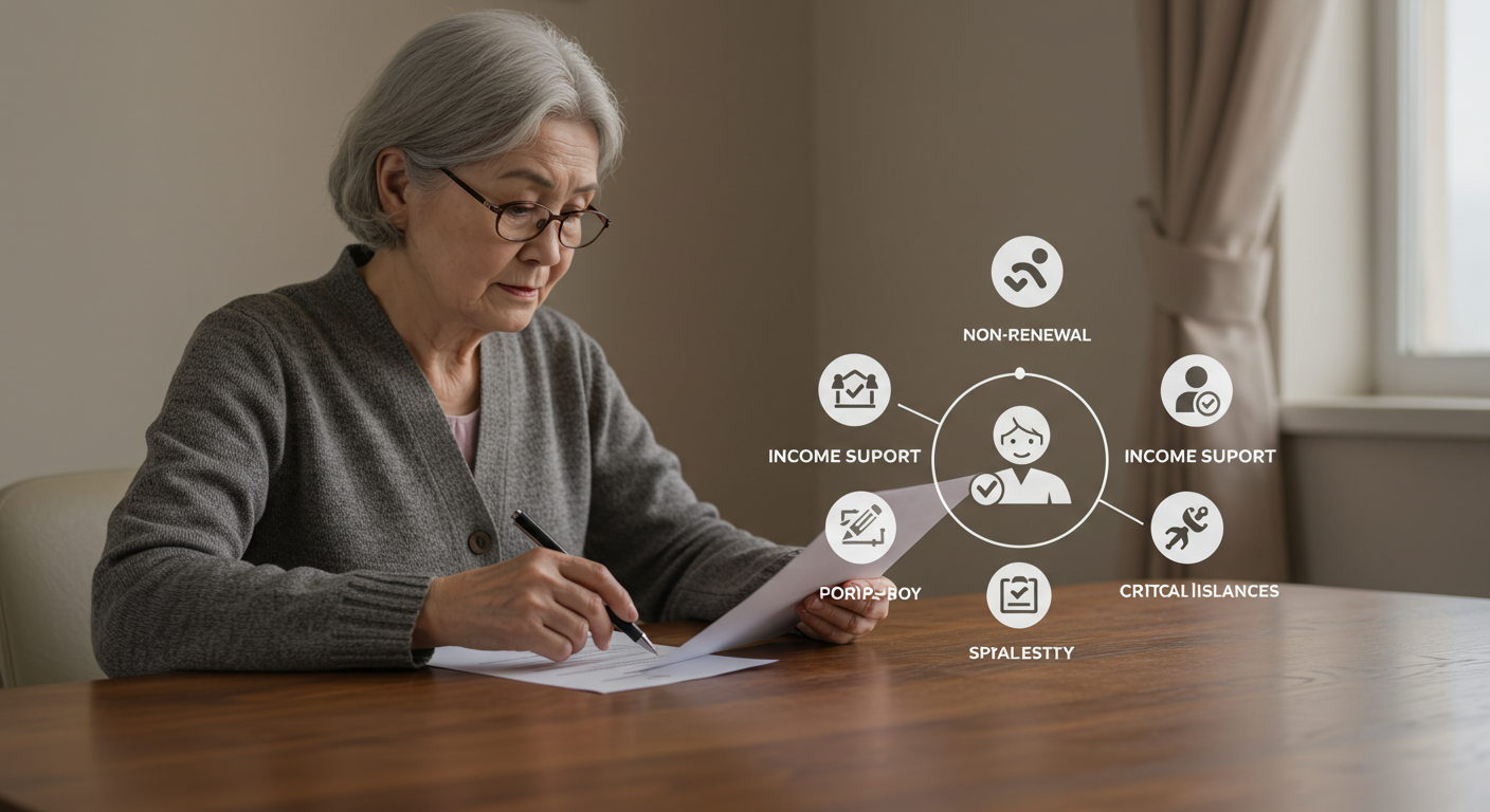 암보험의 핵심 보장 포인트를 체크하는 장년 여성