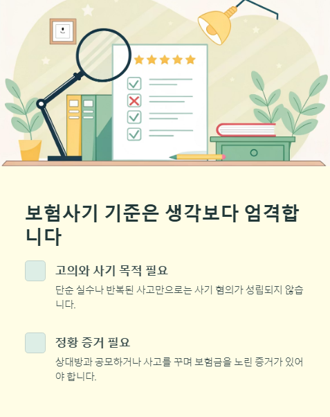 보험사기 기준은 생각보다 엄격합니다