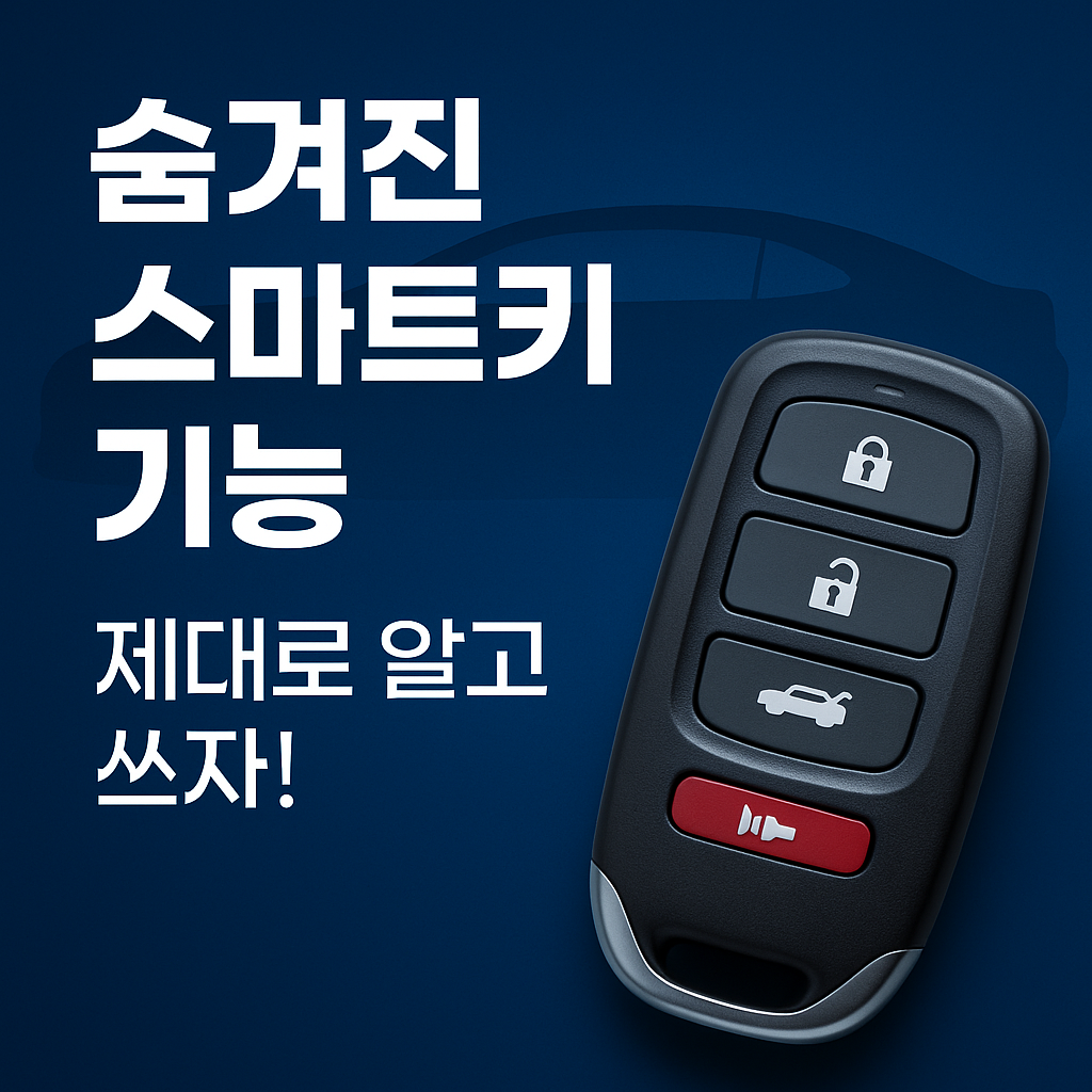 스마트키의 숨겨진 기능을 소개하는 블로그 썸네일 – 스마트키 사진과 '숨겨진 스마트키 기능, 제대로 알고 쓰자!'라는 텍스트가 포함된 이미지