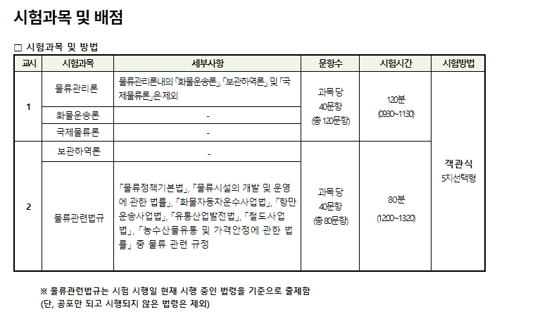 2025 물류관리사 시험일정 및 접수3