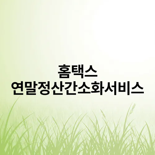 홈택스 연말정산간소화서비스