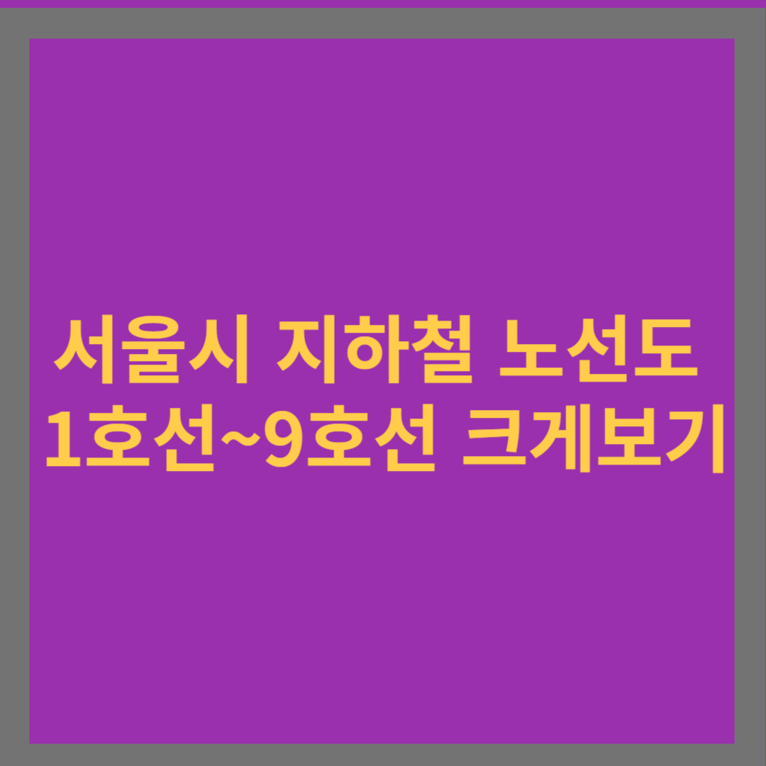 서울시 지하철 노선도 크게 보기 썸네일