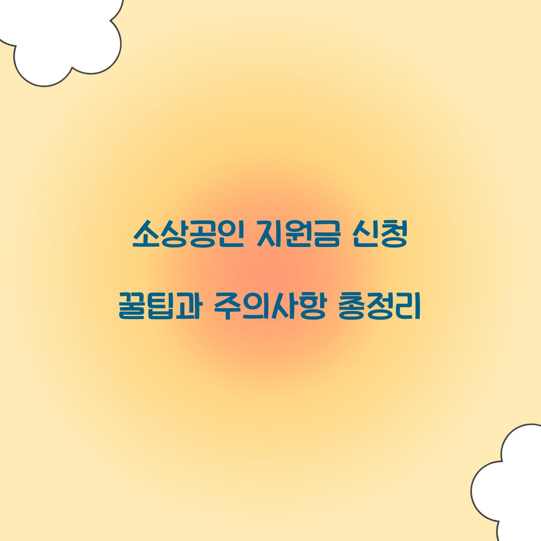 소상공인 지원금