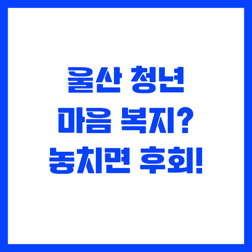 울산 동구 청년 1인 가구 위한 맞춤..