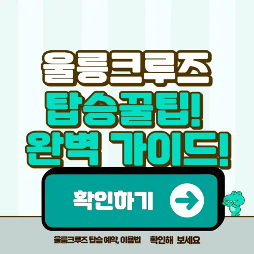 울릉크루즈 탑승 꿀팁! 예매 방법부터 터미널 이용법