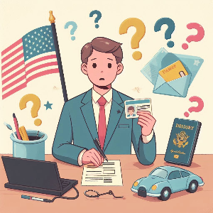 여권과 신분증 관련 행정 처리에 혼란스러운 남성