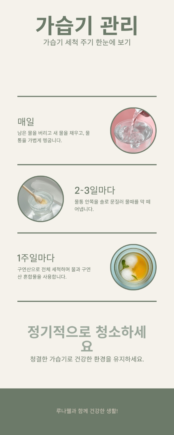 가습기 세척 주기 한눈에 보기 인포그래픽