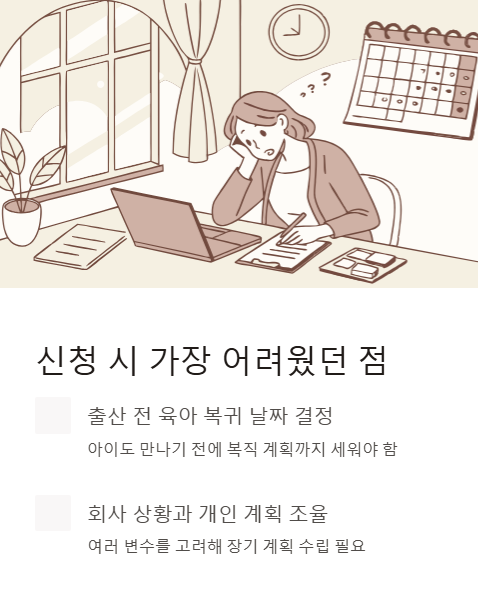 신청 시 가장 어려웠던 점