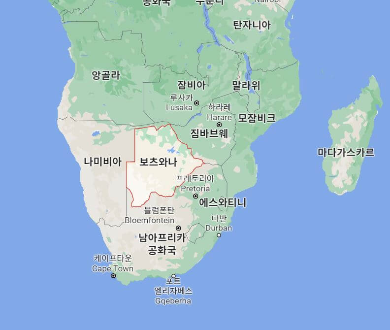 보츠나와-위치-지도