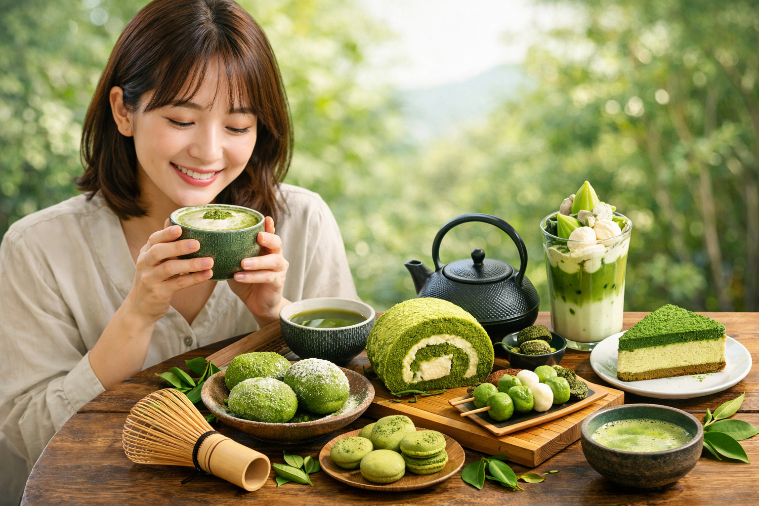 녹차와 디저트 궁합