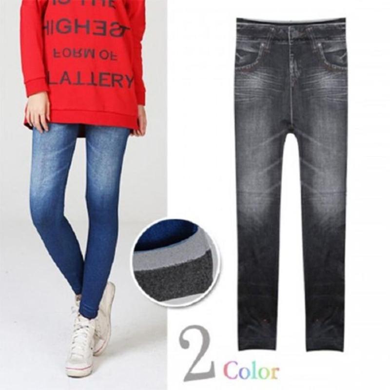 스톤 워싱 기모 청레깅스 청바지 래깅스 겨울 코디
