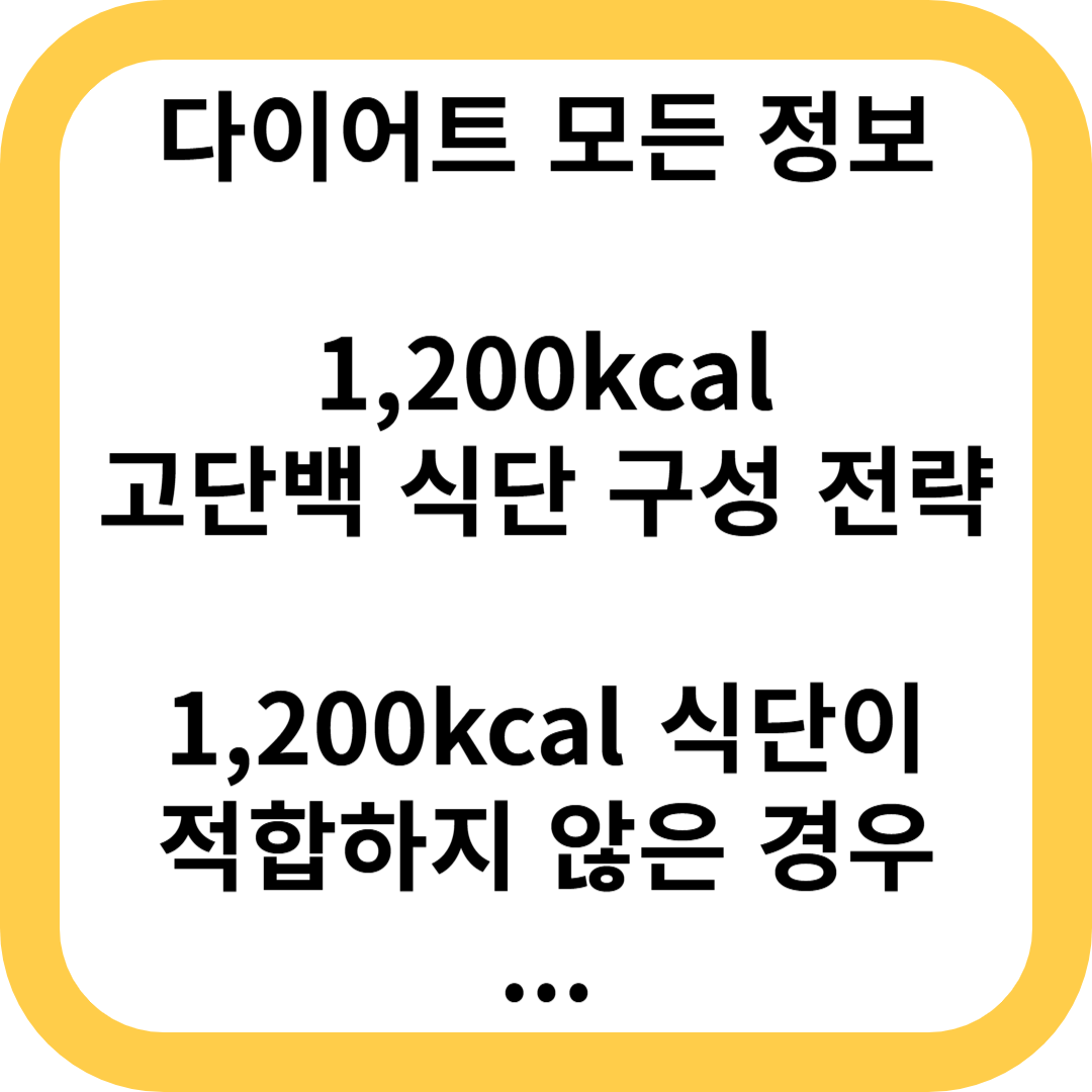 하루 1,200kcal 고단백 식단 구성 전략