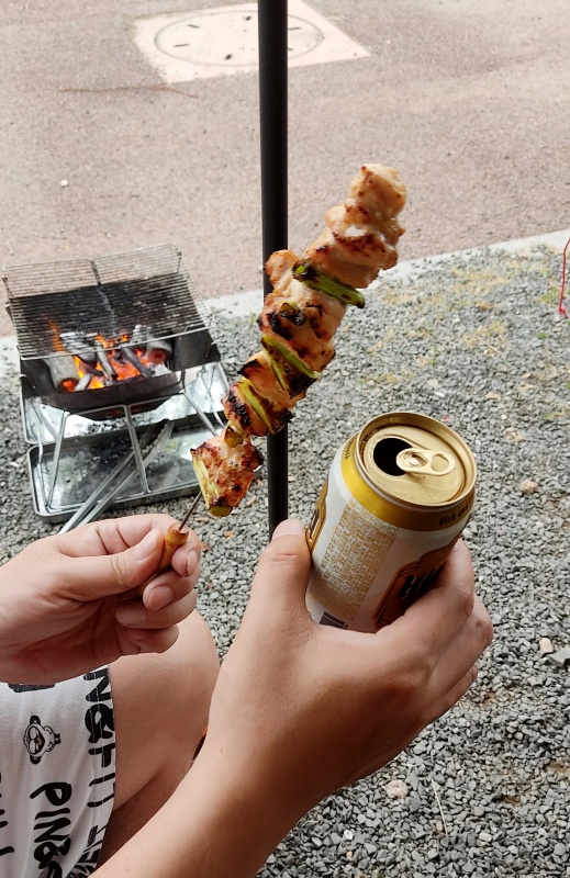 맥주와 먹는닭꼬치