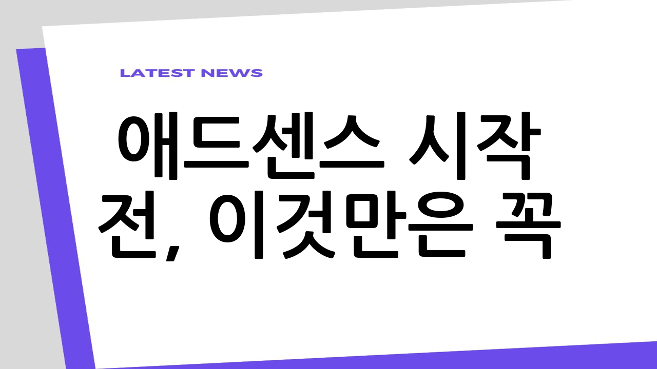 애드센스 시작 전,