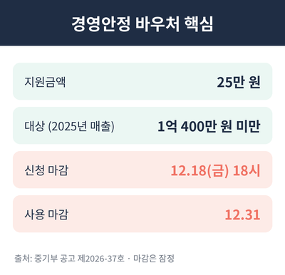 소상공인 경영안정 바우처 핵심 요약