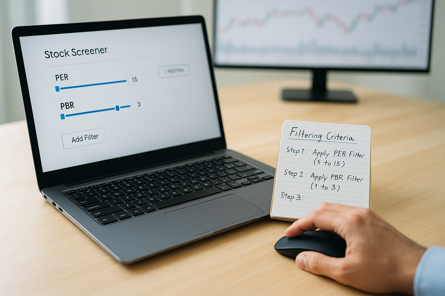 PER·PBR 필터로 종목 스크리닝 중인 투자자