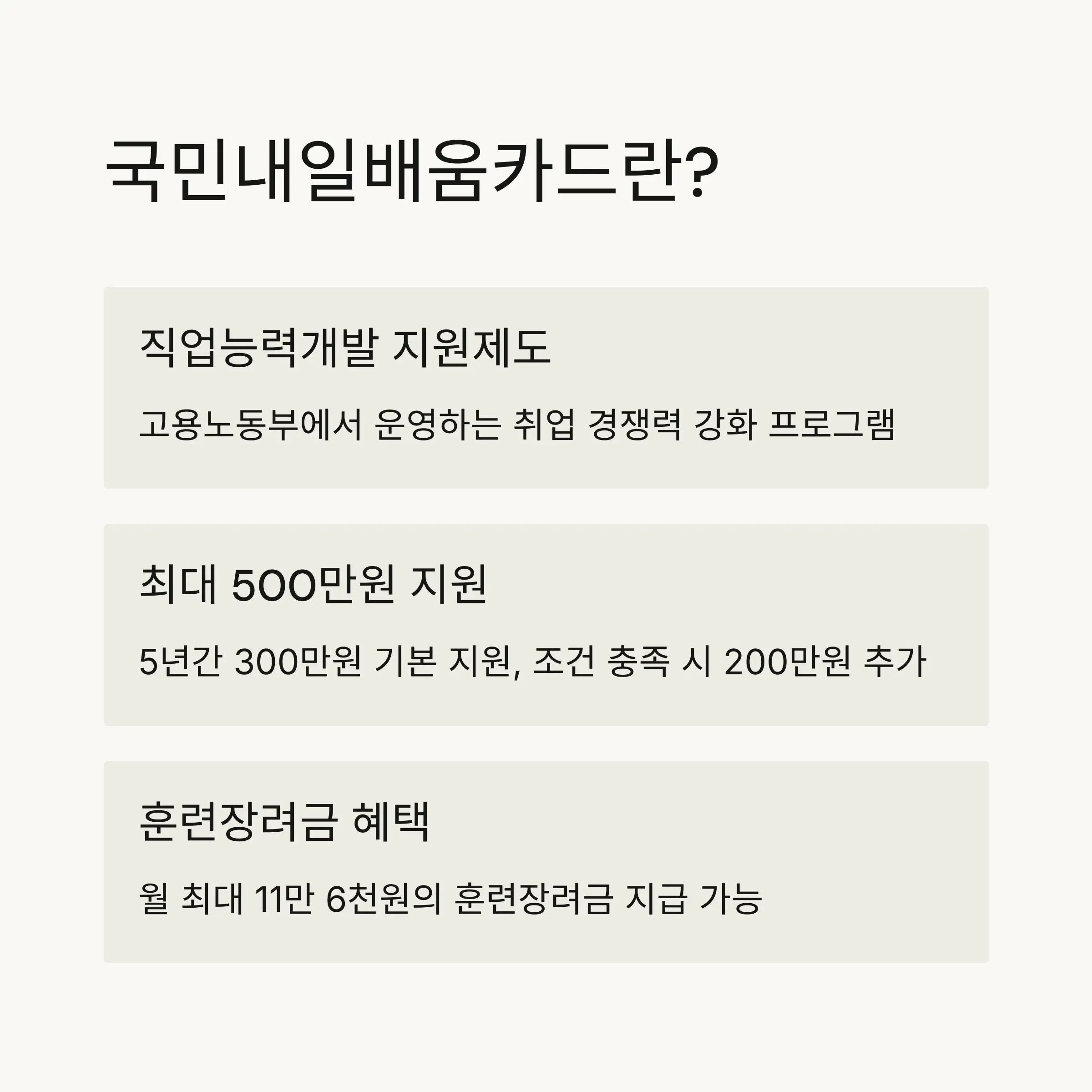 💳 국민내일배움카드 개요와 주요 혜택