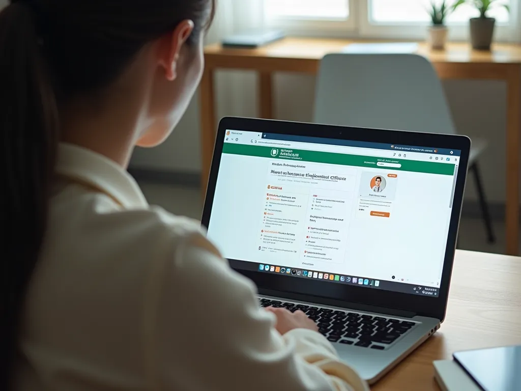 건강보험 자격득실 확인서를 발급받는 모습