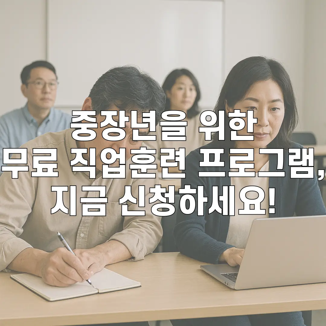 중장년을 위한 무료 직업훈련 프로그램, 지금 신청하세요!